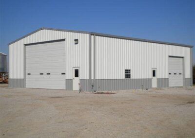 Large Metal Garage Tan-Grey Wainscot