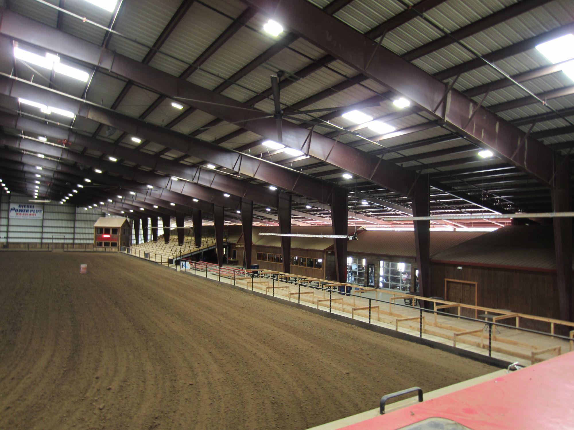 Metal Arena Interior Floor To Ceiling Tan-Red Iron