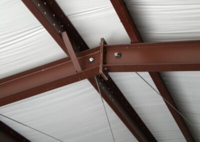 Metal Building Interior Insulation Ceiling Joint Closeup