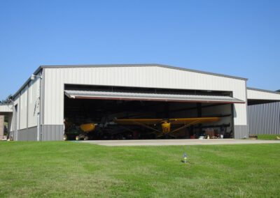 Metal Hangar Tan-Taupe Main Front Door Open