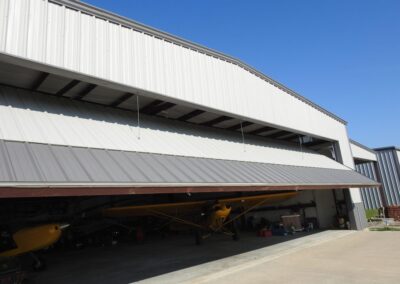 Metal Hangar Tan-Taupe Main Front Door Open Zoomed In