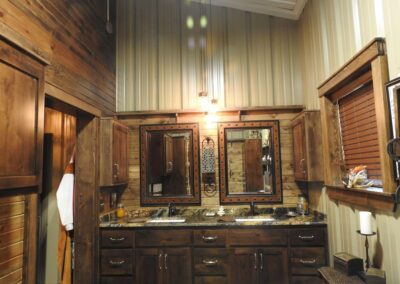 Metal Home Bathroom Vanity Tan Wood