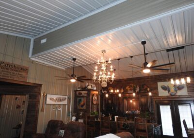 Metal Home Interior Ceiling Soffit White-Tan With Wood