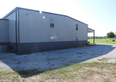 Metal Recreational Storage Building Tan-Taupe Side View