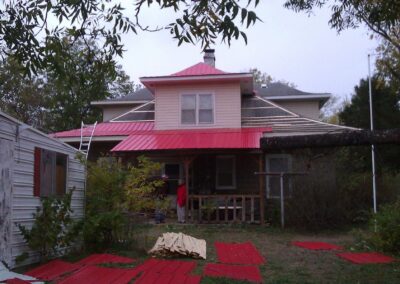 Metal Roof Home Installation Red