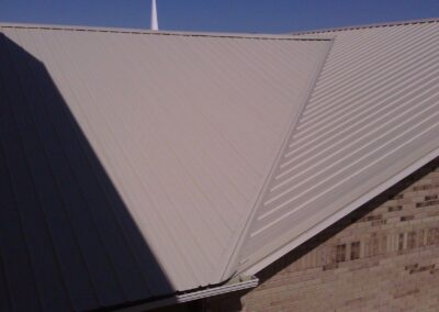 Metal Roof Valley Church Building Brown