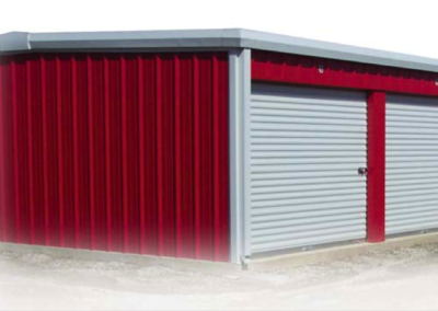 Metal Self Storage Building Red-White Corner