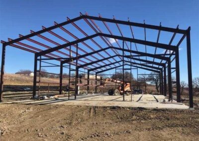 Red Iron Structural Steel Frame Construction Medium Building