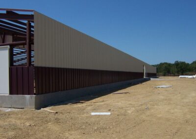 Red Iron Structural Steel Framing Arena Exterior Wall