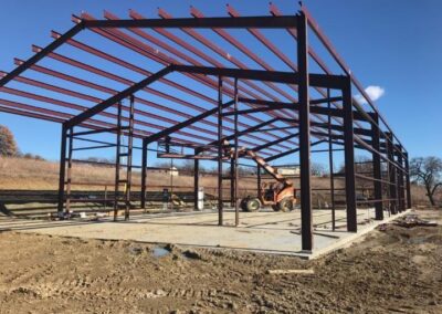 Red Iron Structural Steel Framing Construction