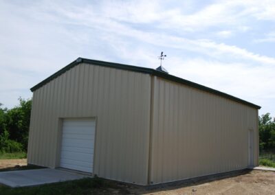 Small Metal Garage With Coupula Front
