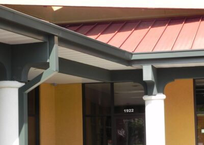 Strip Center Metal Canopy Underneath View