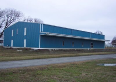 Two Story Metal Commercial Building Blue-White