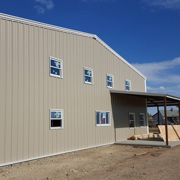 commercial steel building side view