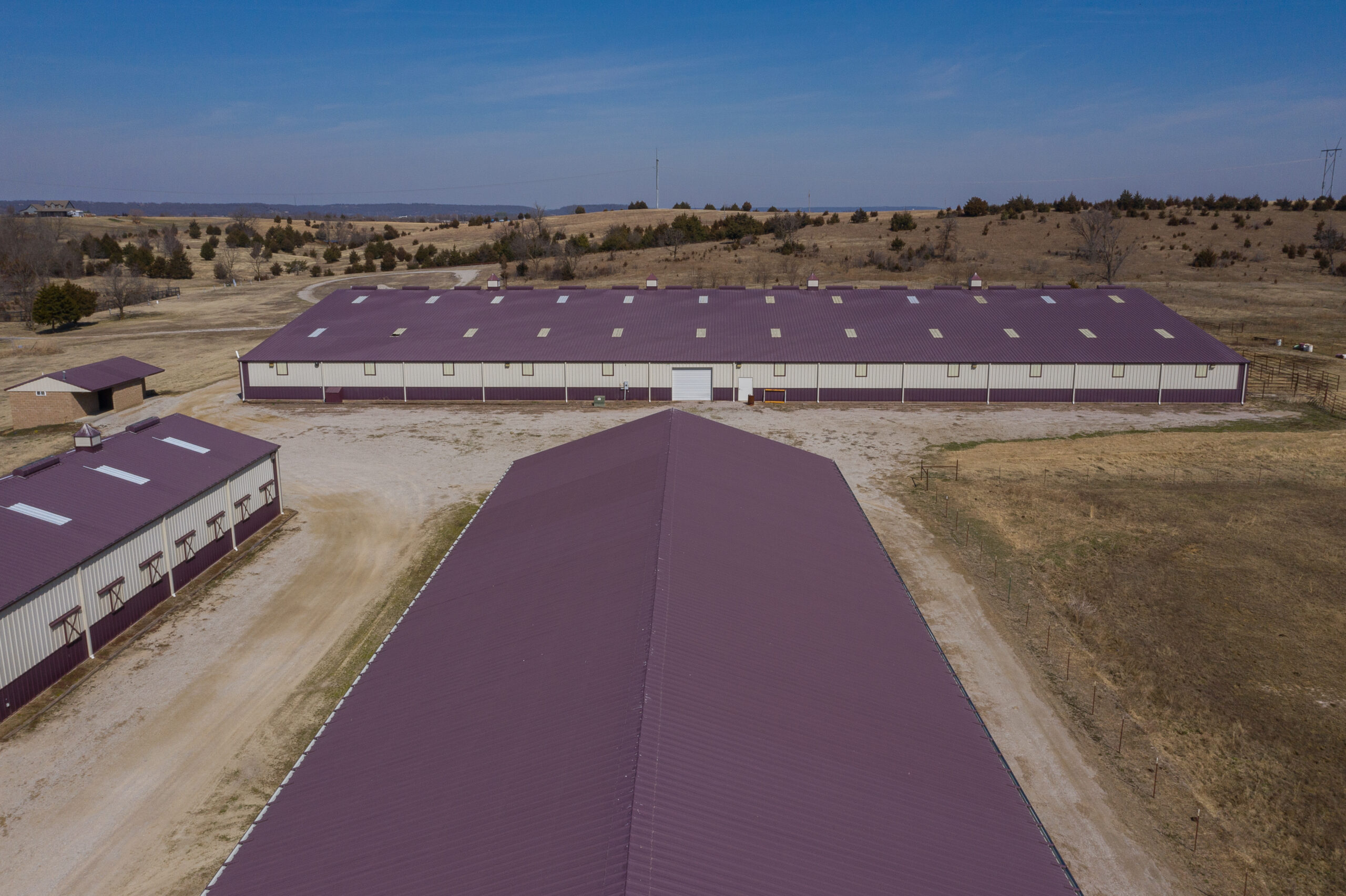 Multiple large arenas and barns